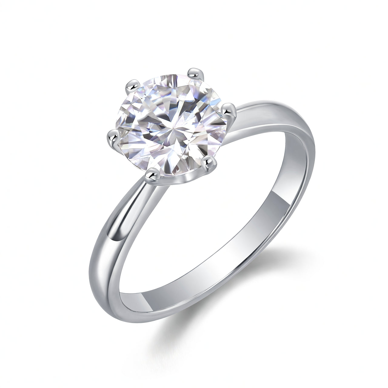 Anello Geometrico in Argento Sterling 925 Dolce Stile con Moissanite da 10 carati e Placcatura in Oro 18 carati