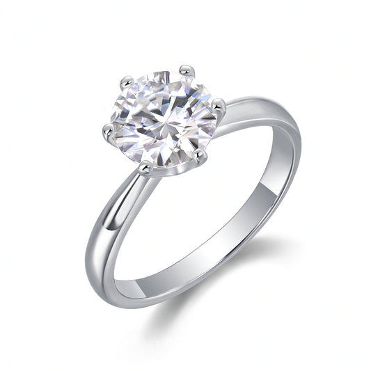 Anello Geometrico in Argento Sterling 925 Dolce Stile con Moissanite da 10 carati e Placcatura in Oro 18 carati