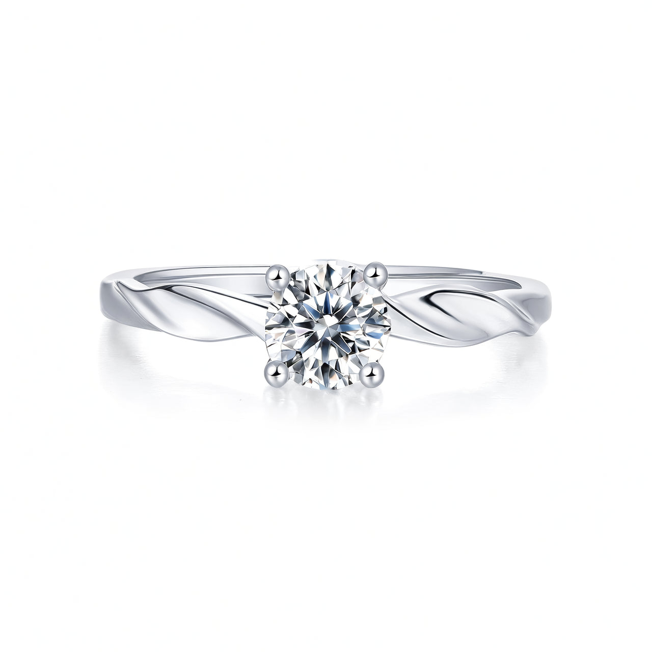 Sweet Geometric 925 Sterling Silver Gold Plated Moissanite Ring for Couples