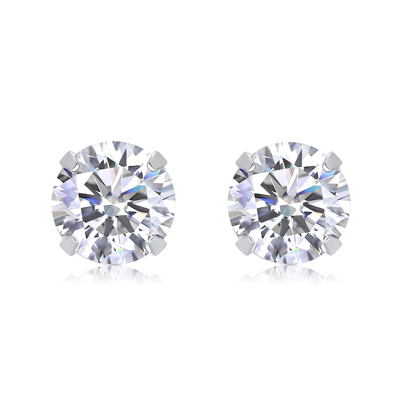 Orecchini a perno con moissanite rotonda geometrica in argento sterling 925 placcato oro minimalistici