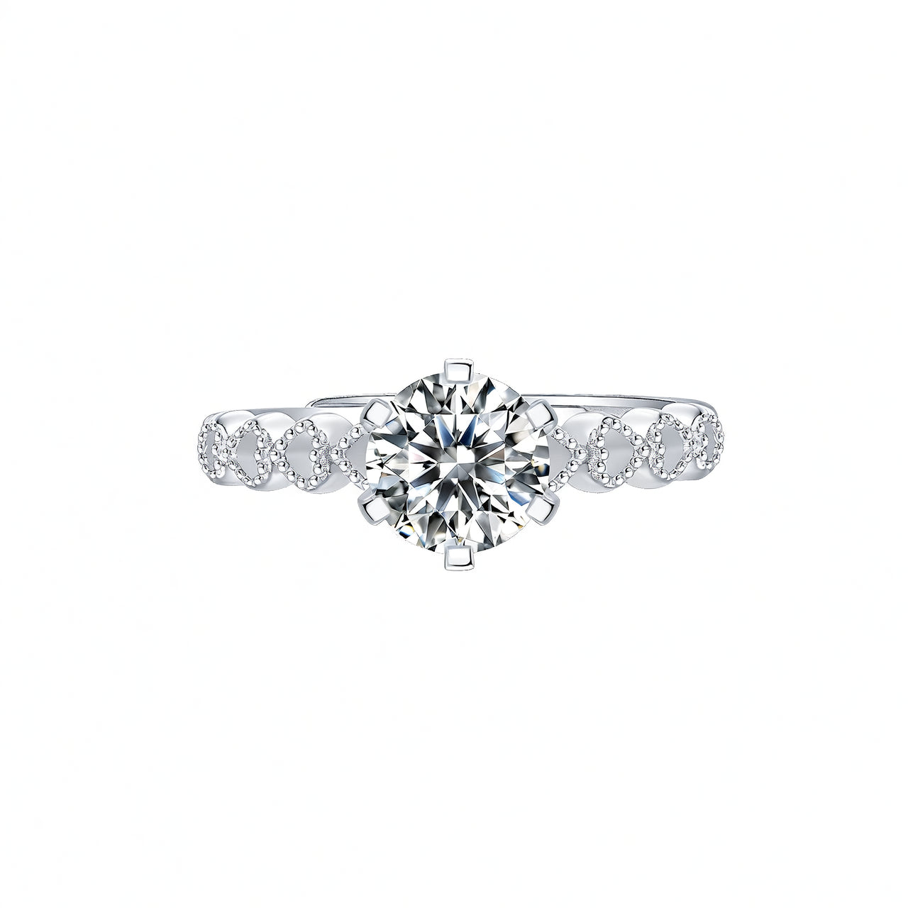 Light Luxury Heart Shaped 925 Sterling Silver Ring with 18K Gold Plating and Moissanite Inlay for Women
