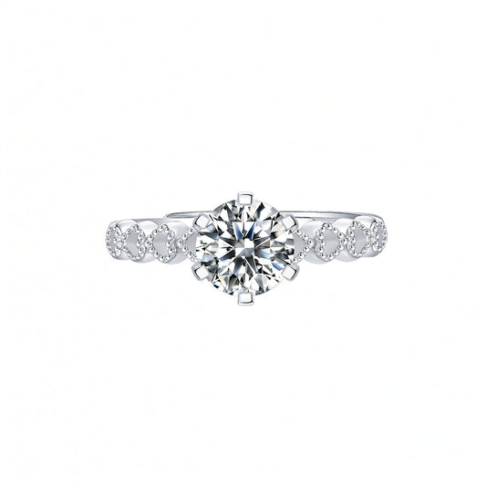 Anello da donna a forma di cuore in argento sterling 925 di lusso leggero con placcatura in oro 18 carati e intarsio in moissanite