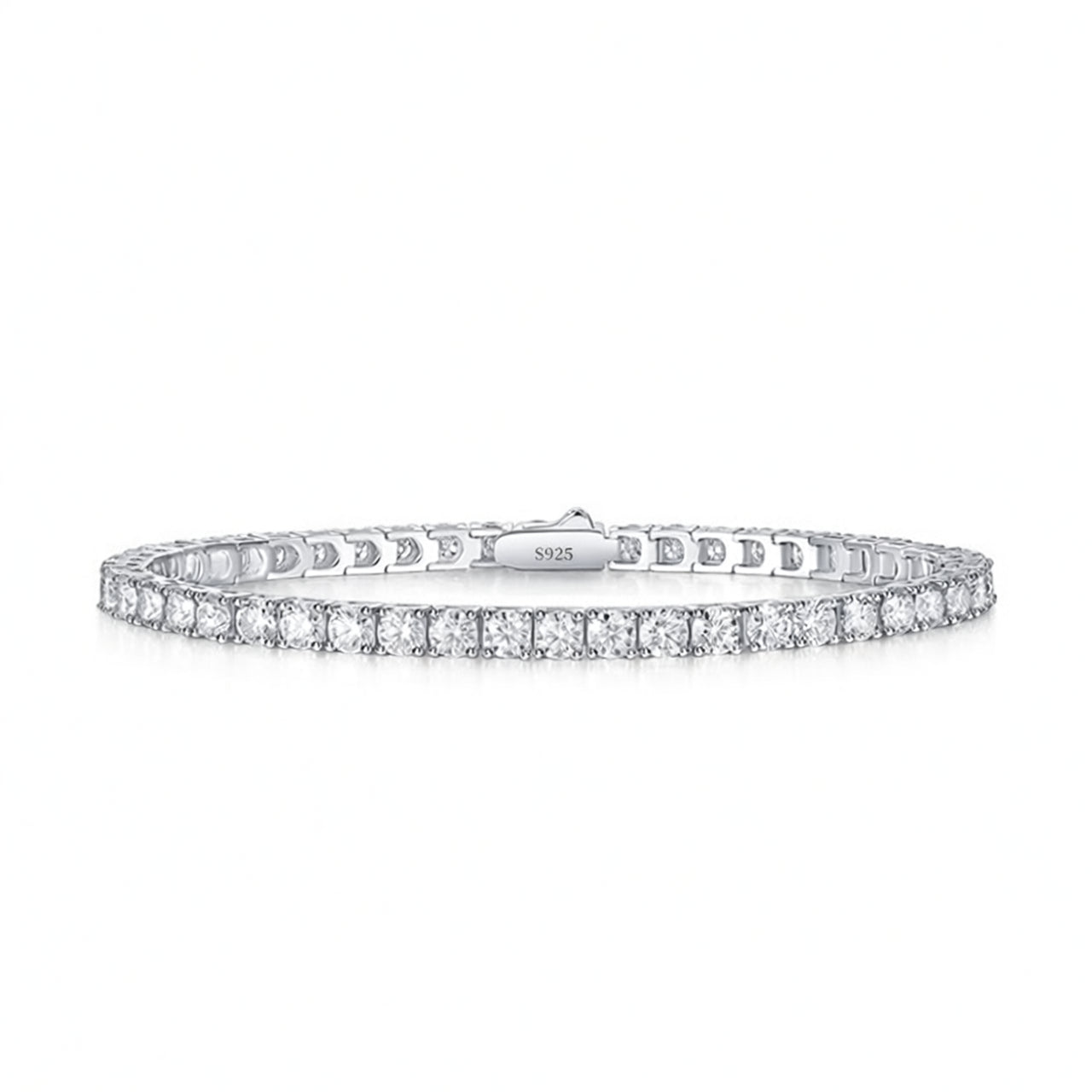 Pulsera de tenis de moissanita geométrica gruesa de oro de 18 quilates chapada en plata de ley 925 de moda OL para mujer