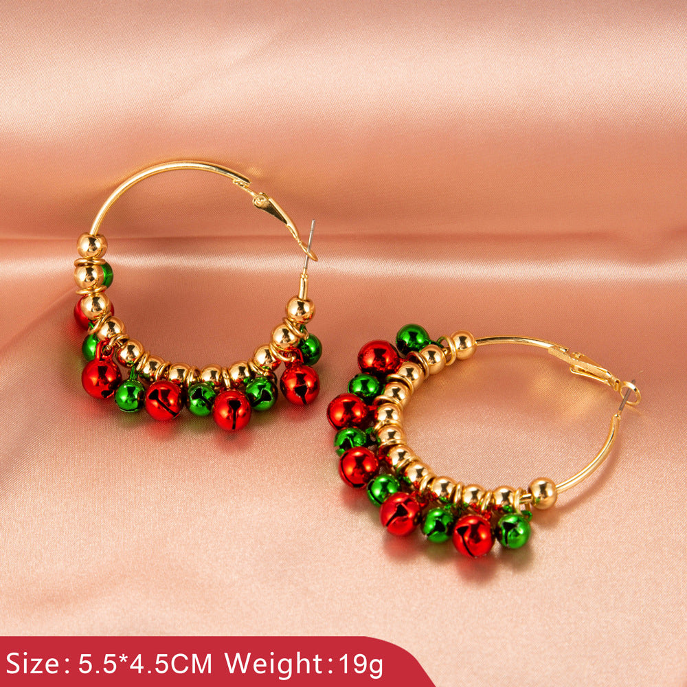 Christmas Earrings Snowman Bell Snowflake Reindeer Santa Claus Minimalist Alloy Plated Women's Jewelry Gift