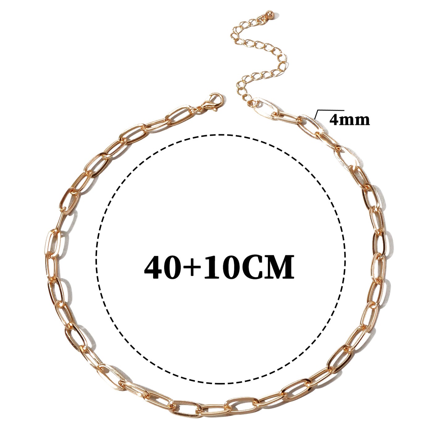 Minimalist Geometric Copper Box Chain Necklace for Women, Fashionable Single Layer Statement Jewelry
