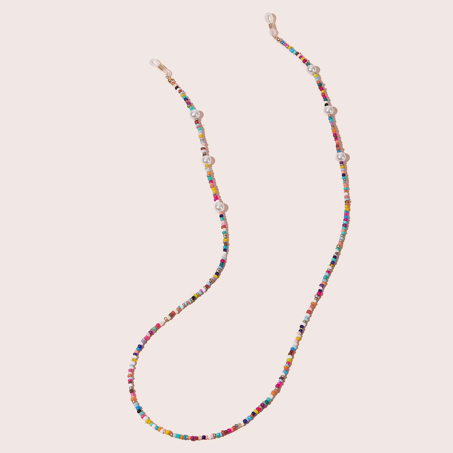 Elegant Colorful Seed Bead and Artificial Pearl Eyewear Chain for Women