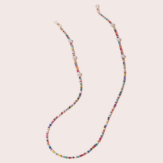 Elegant Colorful Seed Bead and Artificial Pearl Eyewear Chain for Women