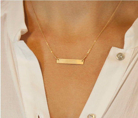 Geometric Minimalist Women's Cross Chain Alloy Plated Pendant Necklace Simple Elegant Short Single Layer Jewelry