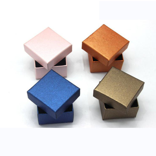 Kraft Paper Jewelry Box for Rings Necklaces Bracelets Earrings Gift Packaging with Foam Insert