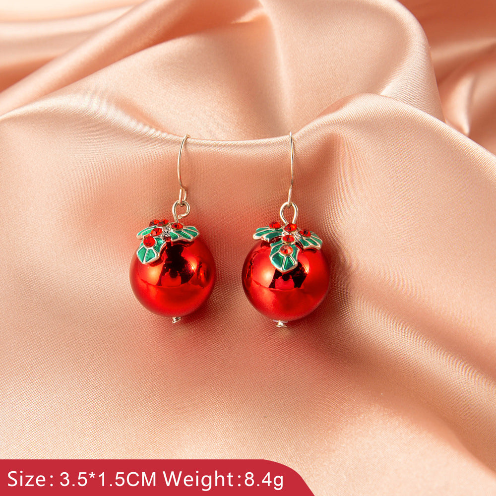 Christmas Earrings Snowman Bell Snowflake Reindeer Santa Claus Minimalist Alloy Plated Women's Jewelry Gift