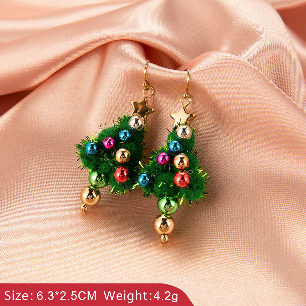 Christmas Earrings Snowman Bell Snowflake Reindeer Santa Claus Minimalist Alloy Plated Women's Jewelry Gift
