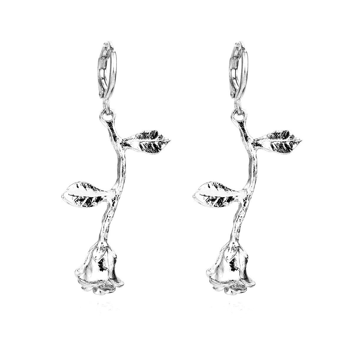 Mini Star Moon Pendant Earrings for Women, Alloy Plated Minimalist Jewelry, Floral Design, Bohemian Style