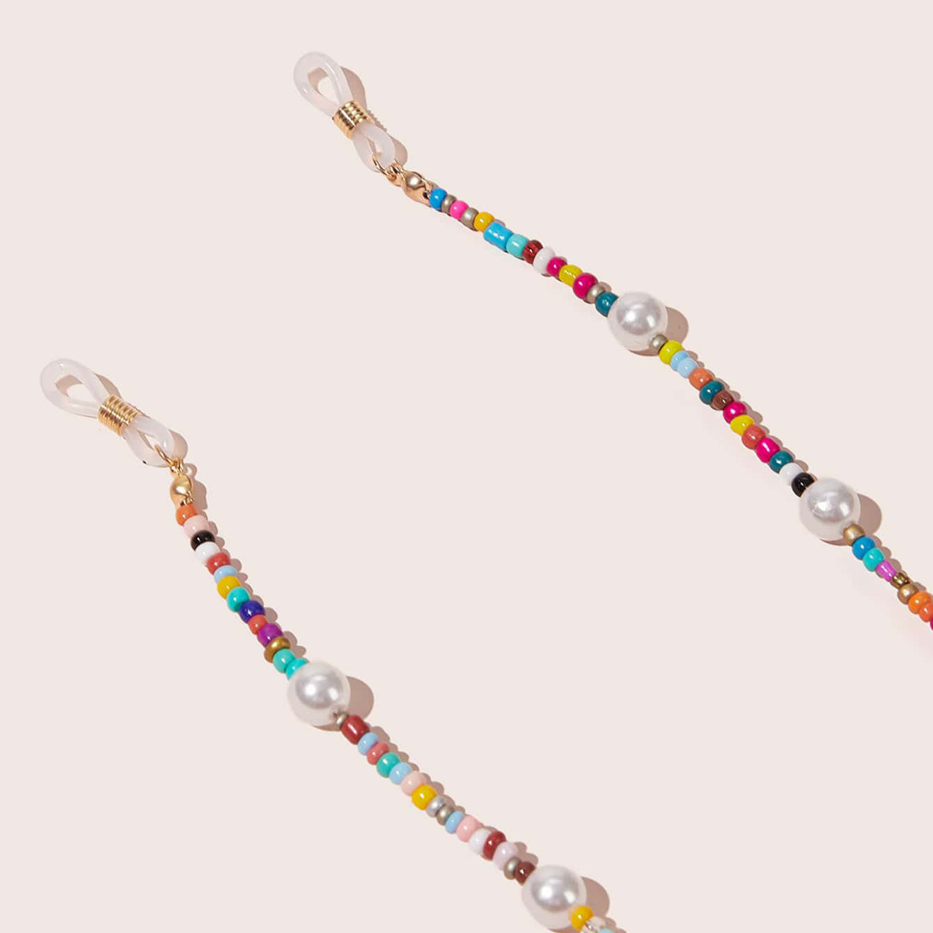 Elegant Colorful Seed Bead and Artificial Pearl Eyewear Chain for Women