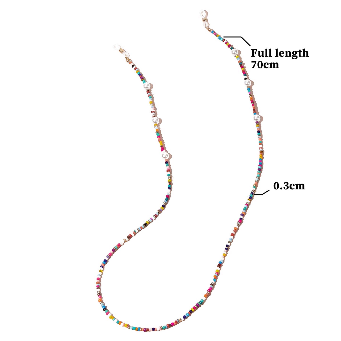 Elegant Colorful Seed Bead and Artificial Pearl Eyewear Chain for Women