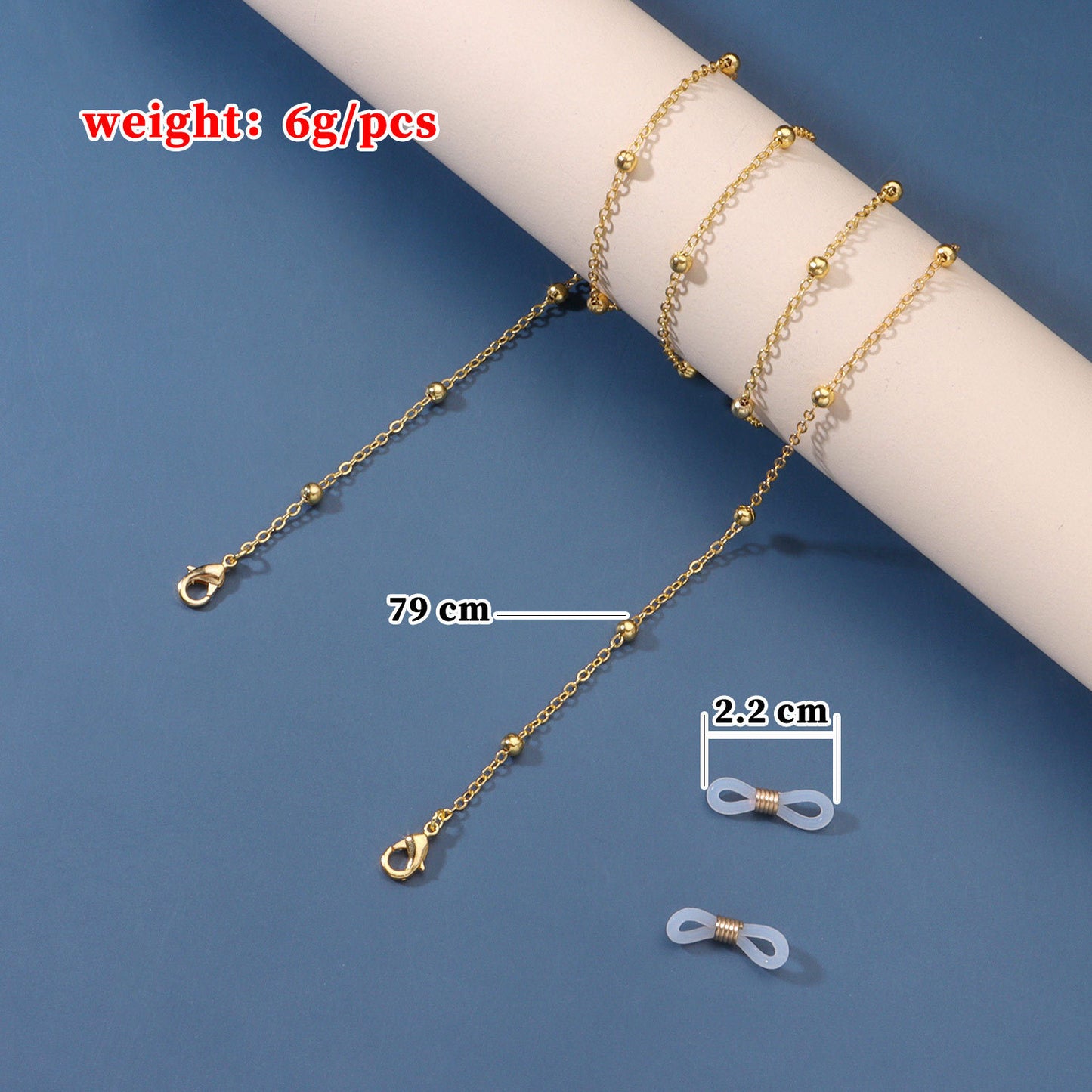 Minimalist Geometric Round Ball Chain Alloy Glasses Chain for Women
