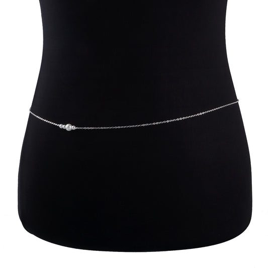 Minimalist Pearl Body Chain for Women with Alloy Clasp