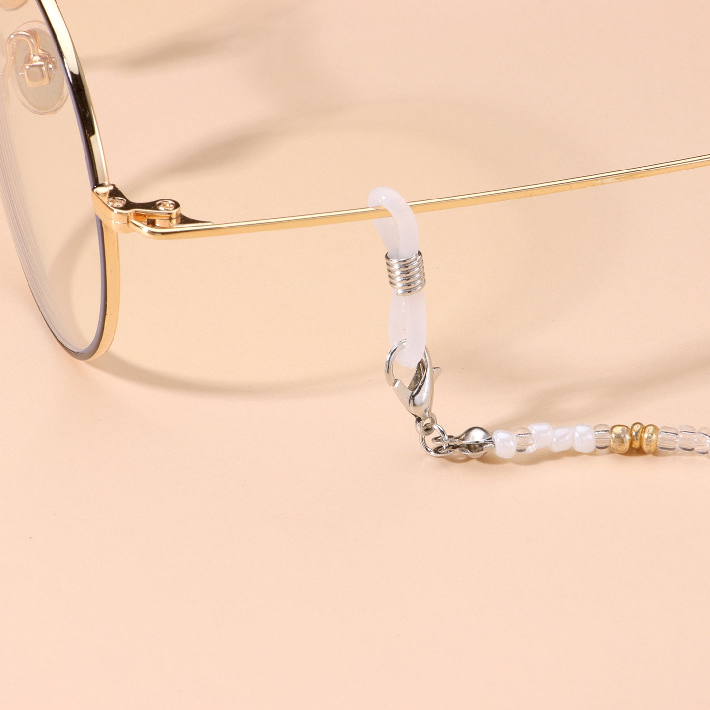 Fashion Colorful Transparent Glass Bead Ball Chain Eyeglass Holder and Face Mask Chain for Women