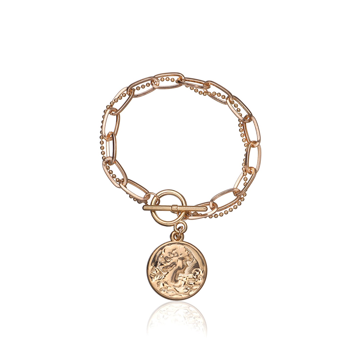 Vintage Minimalist Geometric Alloy Hand Chain for Women, Plated Crafted Jewelry, Unique Layered Sculpture Bracelet for Travel Souvenir, Exhibition, Promotion, Employee Gift, Anniversary, Business Gift, Opening Ceremony
