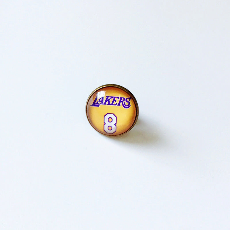 Pin de solapa metálico de equipos de baloncesto retro de la NBA - Insignia con gema vintage - Broche de Kobe Curry - Regalo para fans - Unisex
