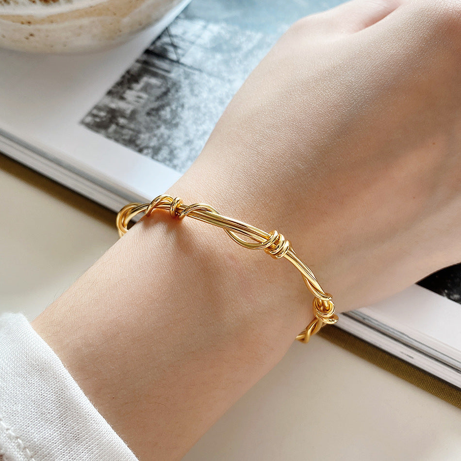 Minimalist Sweet 925 Sterling Silver Polished Geometric Bracelet