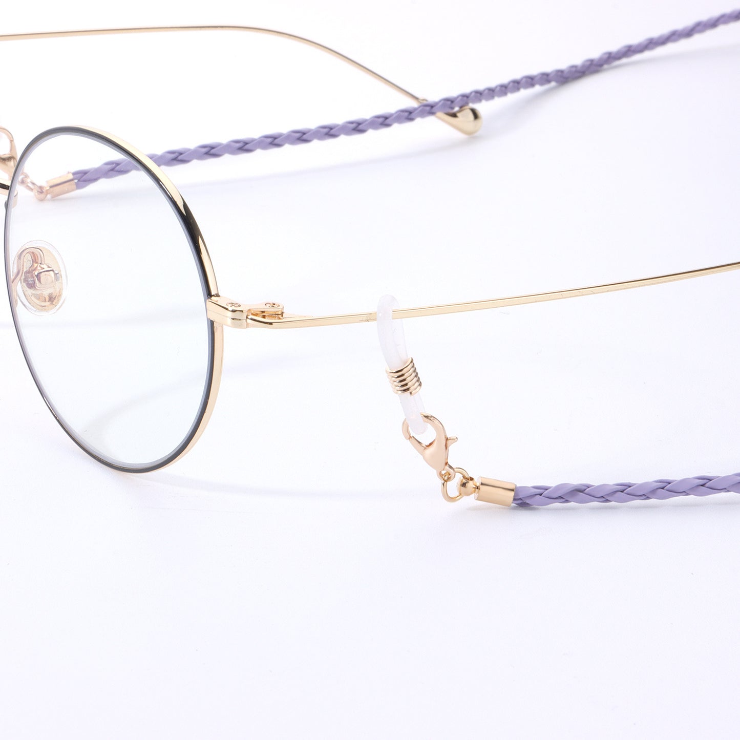 Elegant Fashion Braided Leather Eyeglass Chain for Women
