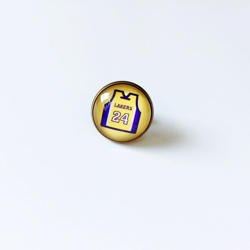 Pin de solapa metálico de equipos de baloncesto retro de la NBA - Insignia con gema vintage - Broche de Kobe Curry - Regalo para fans - Unisex