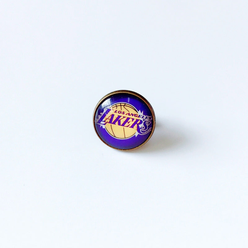 Pin de solapa metálico de equipos de baloncesto retro de la NBA - Insignia con gema vintage - Broche de Kobe Curry - Regalo para fans - Unisex