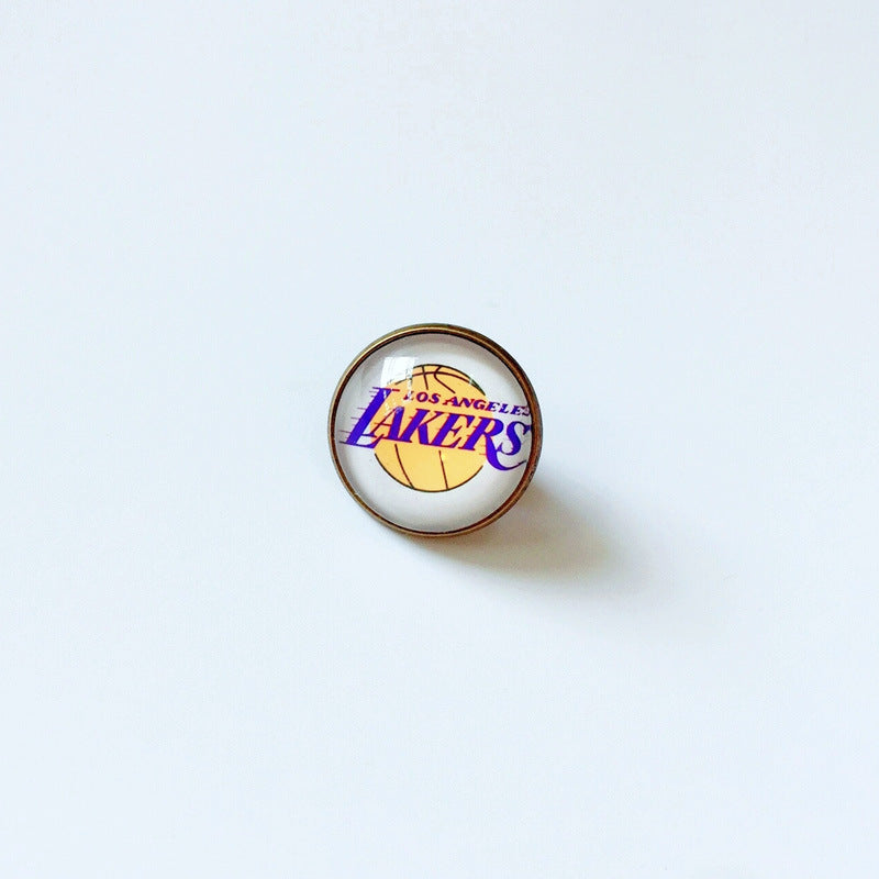 Pin de solapa metálico de equipos de baloncesto retro de la NBA - Insignia con gema vintage - Broche de Kobe Curry - Regalo para fans - Unisex
