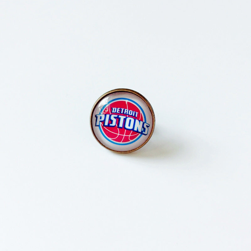 Pin de solapa metálico de equipos de baloncesto retro de la NBA - Insignia con gema vintage - Broche de Kobe Curry - Regalo para fans - Unisex