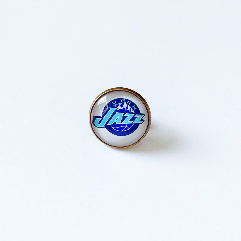 Pin de solapa metálico de equipos de baloncesto retro de la NBA - Insignia con gema vintage - Broche de Kobe Curry - Regalo para fans - Unisex