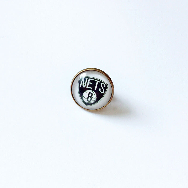Pin de solapa metálico de equipos de baloncesto retro de la NBA - Insignia con gema vintage - Broche de Kobe Curry - Regalo para fans - Unisex