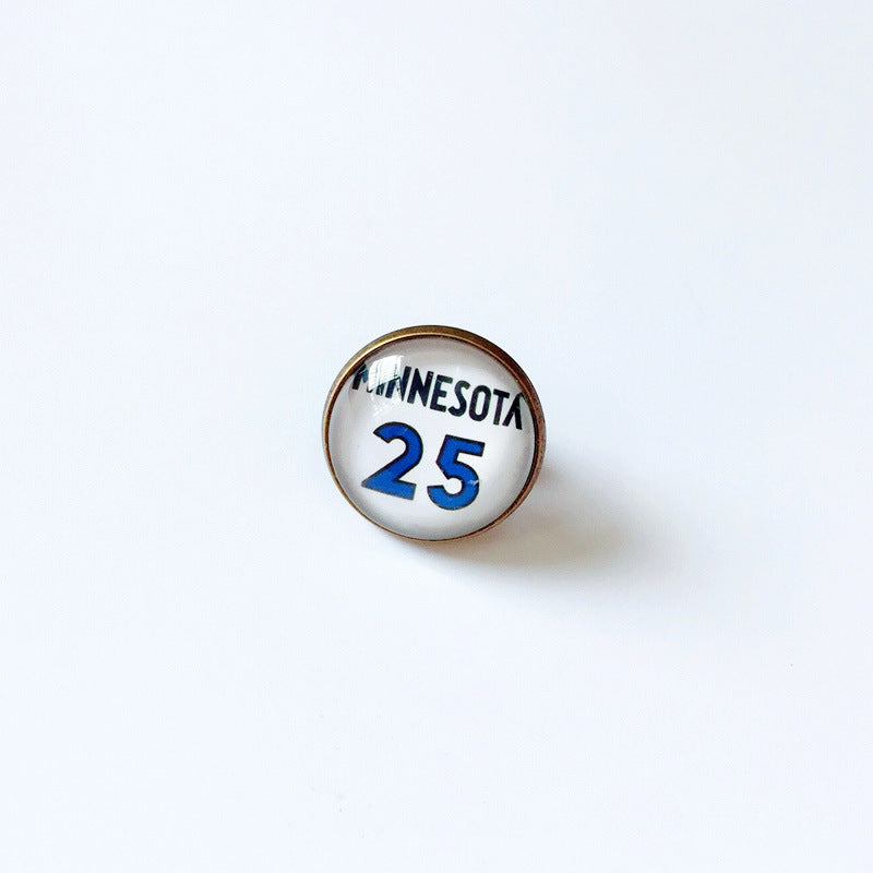Pin de solapa metálico de equipos de baloncesto retro de la NBA - Insignia con gema vintage - Broche de Kobe Curry - Regalo para fans - Unisex