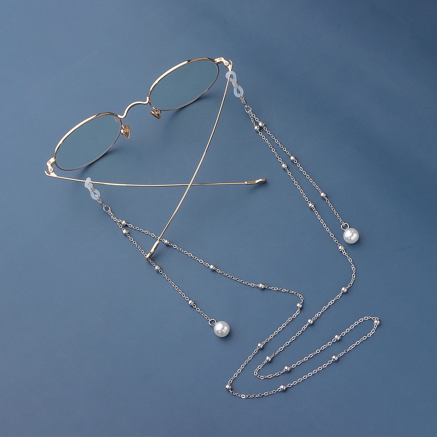 Pearl Tassel Long Alloy Ball Chain Glasses Chain with Round Beads