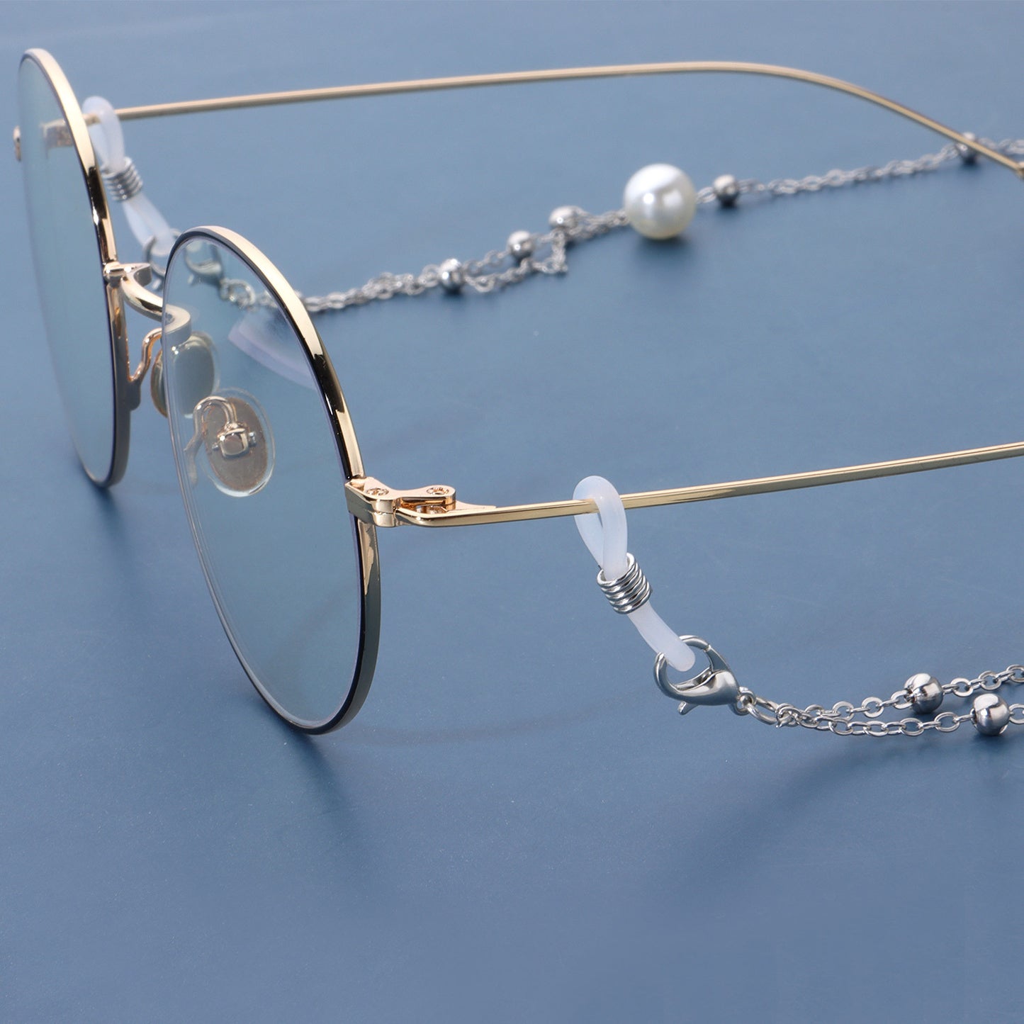 Pearl Tassel Long Alloy Ball Chain Glasses Chain with Round Beads