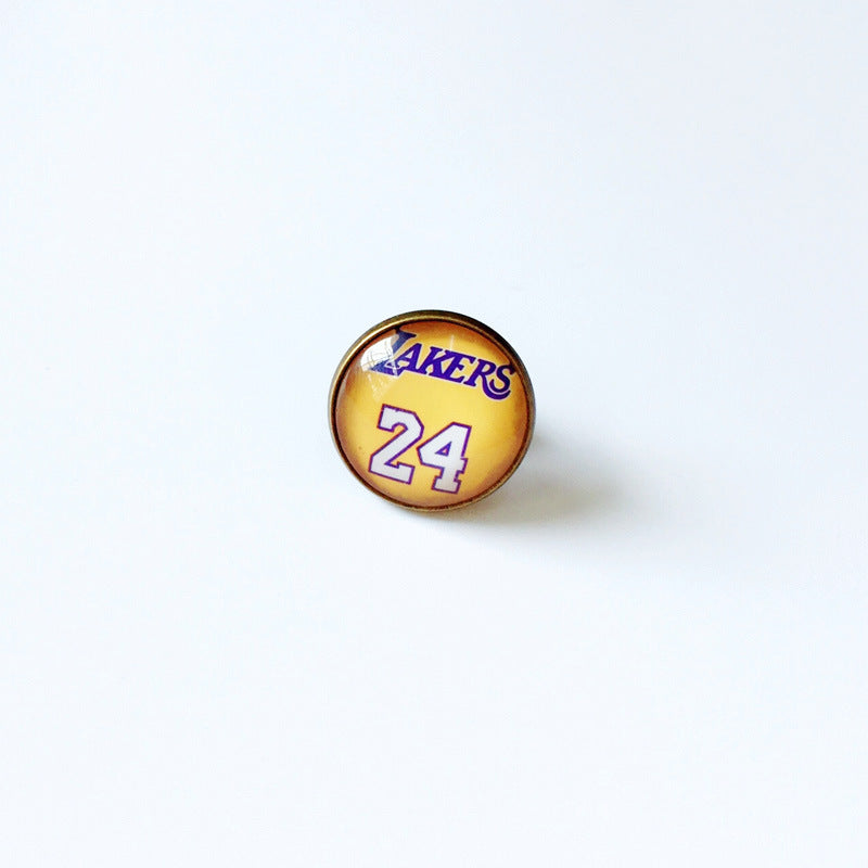 Pin de solapa metálico de equipos de baloncesto retro de la NBA - Insignia con gema vintage - Broche de Kobe Curry - Regalo para fans - Unisex