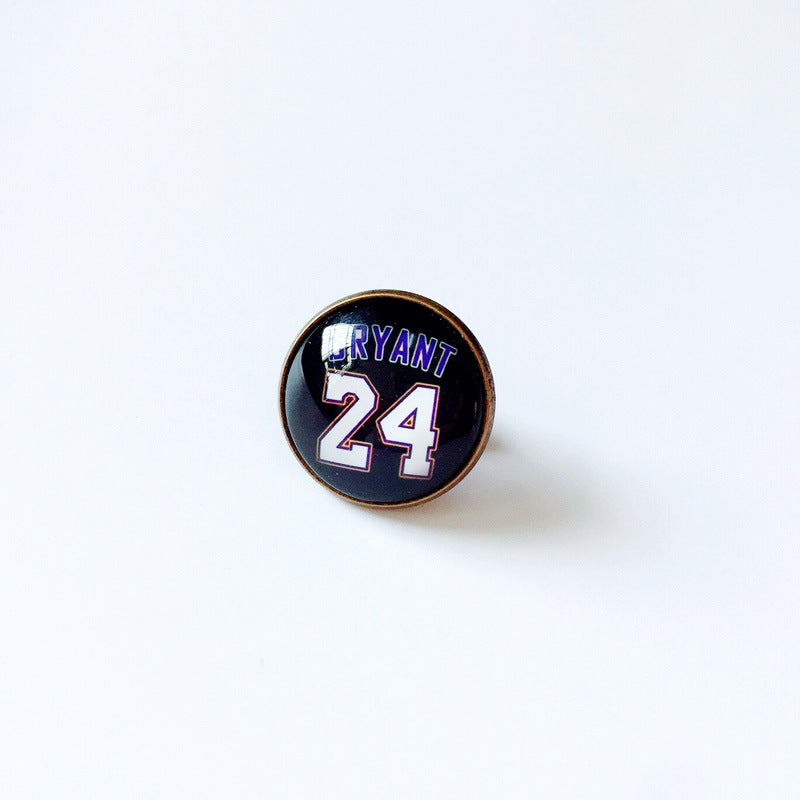 Pin de solapa metálico de equipos de baloncesto retro de la NBA - Insignia con gema vintage - Broche de Kobe Curry - Regalo para fans - Unisex