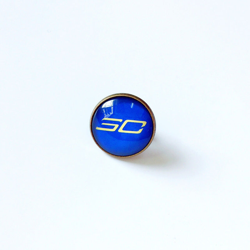 Pin de solapa metálico de equipos de baloncesto retro de la NBA - Insignia con gema vintage - Broche de Kobe Curry - Regalo para fans - Unisex