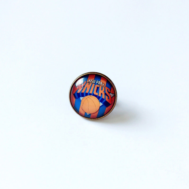 Pin de solapa metálico de equipos de baloncesto retro de la NBA - Insignia con gema vintage - Broche de Kobe Curry - Regalo para fans - Unisex