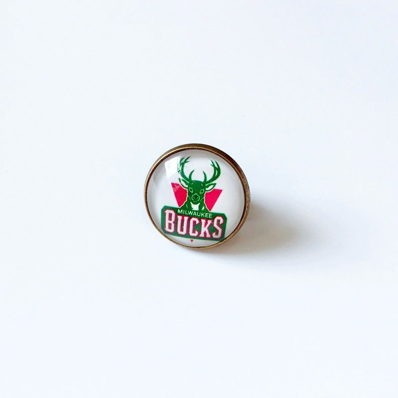 Pin de solapa metálico de equipos de baloncesto retro de la NBA - Insignia con gema vintage - Broche de Kobe Curry - Regalo para fans - Unisex