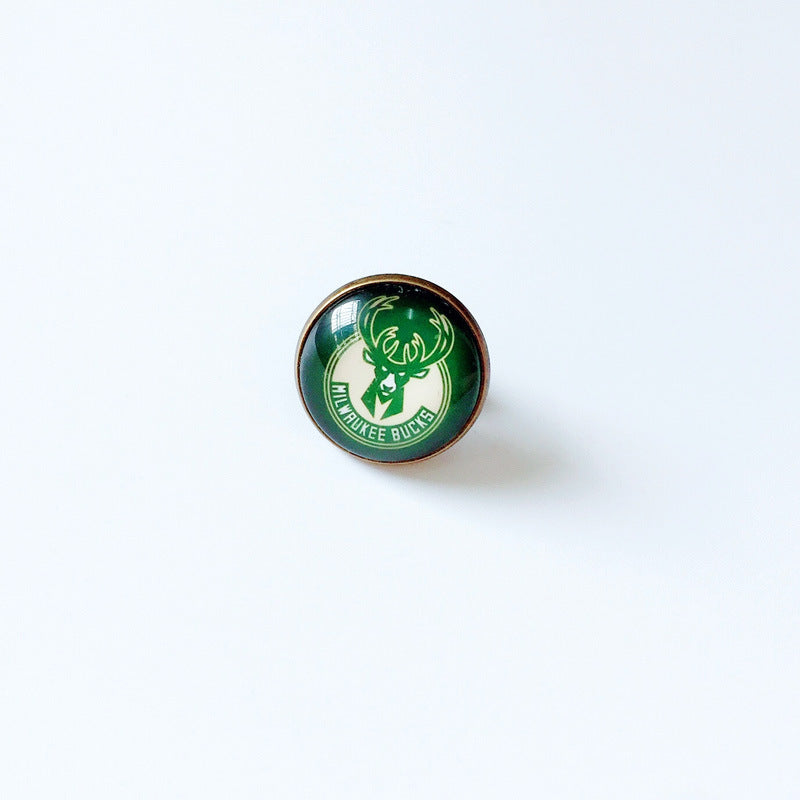 Pin de solapa metálico de equipos de baloncesto retro de la NBA - Insignia con gema vintage - Broche de Kobe Curry - Regalo para fans - Unisex