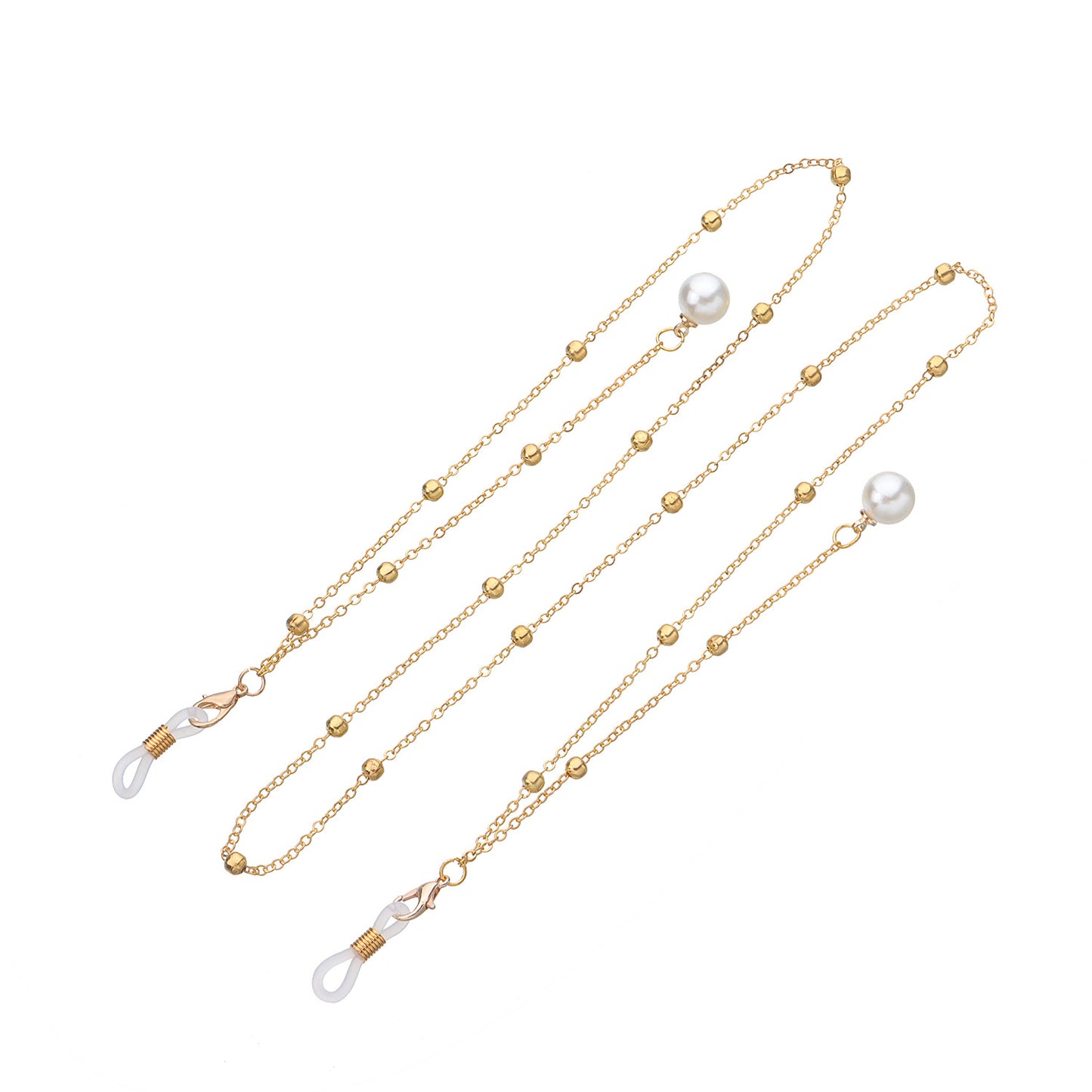 Pearl Tassel Long Alloy Ball Chain Glasses Chain with Round Beads