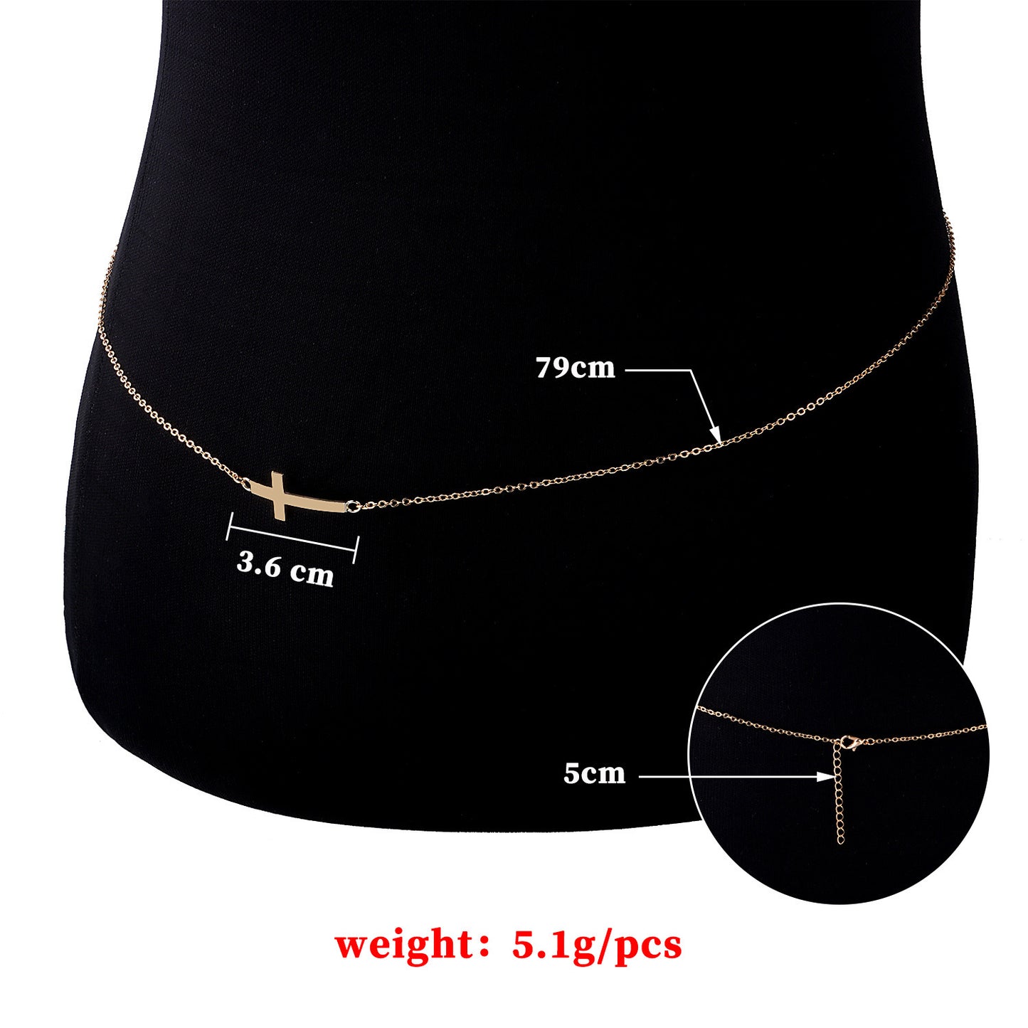 Sexy Cross Plated Curb Chain Body Chain