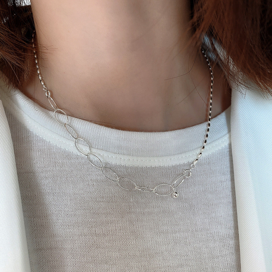 Collana con ciondolo geometrico in argento sterling 925 da donna, gioielli minimalisti stile vintage
