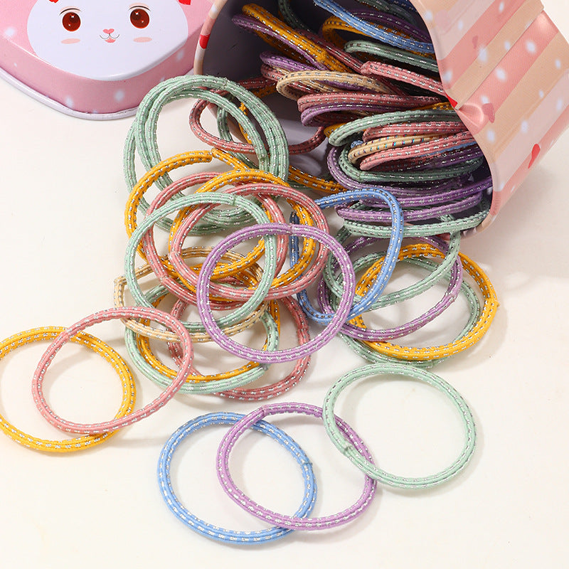 Elastico per capelli per bambini a tema Principessa Elsa colorato con forme geometriche, delicato sui capelli, confezione da 50