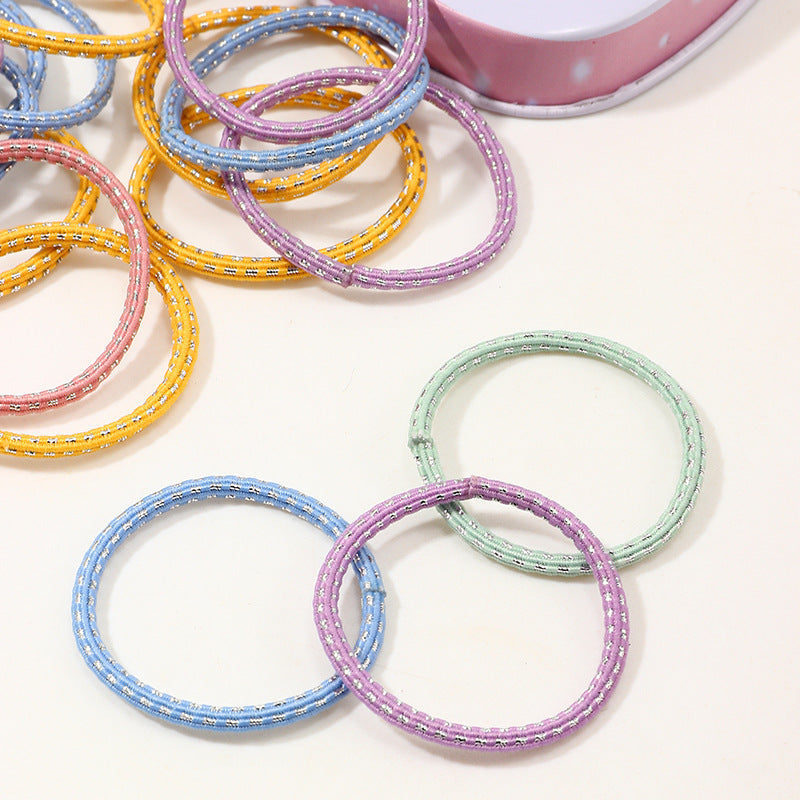 Elastico per capelli per bambini a tema Principessa Elsa colorato con forme geometriche, delicato sui capelli, confezione da 50
