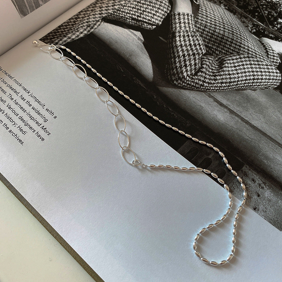 Collana con ciondolo geometrico in argento sterling 925 da donna, gioielli minimalisti stile vintage