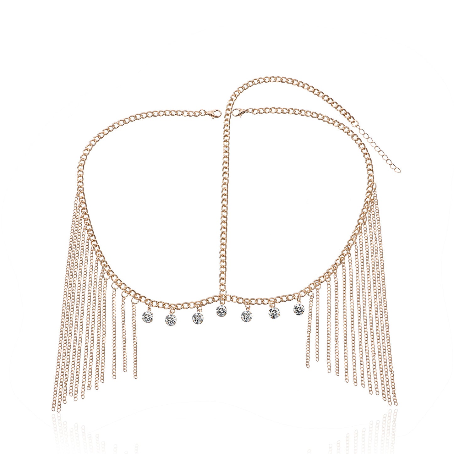 Fascia per Capelli Geometrica da Donna con Strass e Catena in Lega per Capelli
