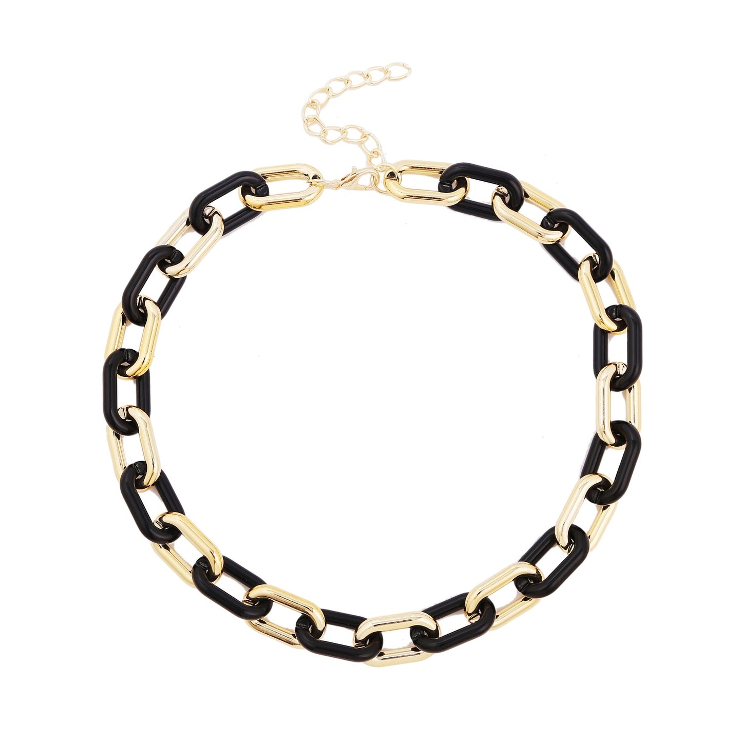 Collana da donna con ciondolo in acrilico geometrico punk e catena a maglie.