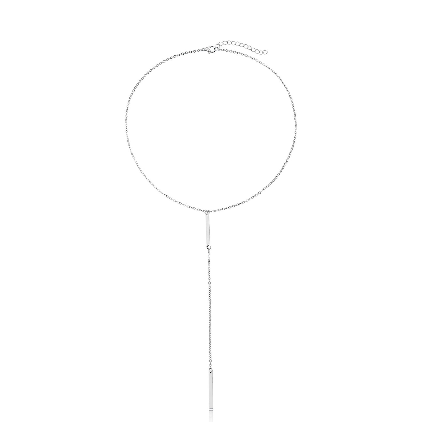 Minimalist Short Bar Necklace for Women Alloy Pendant Necklace with Regular Chain