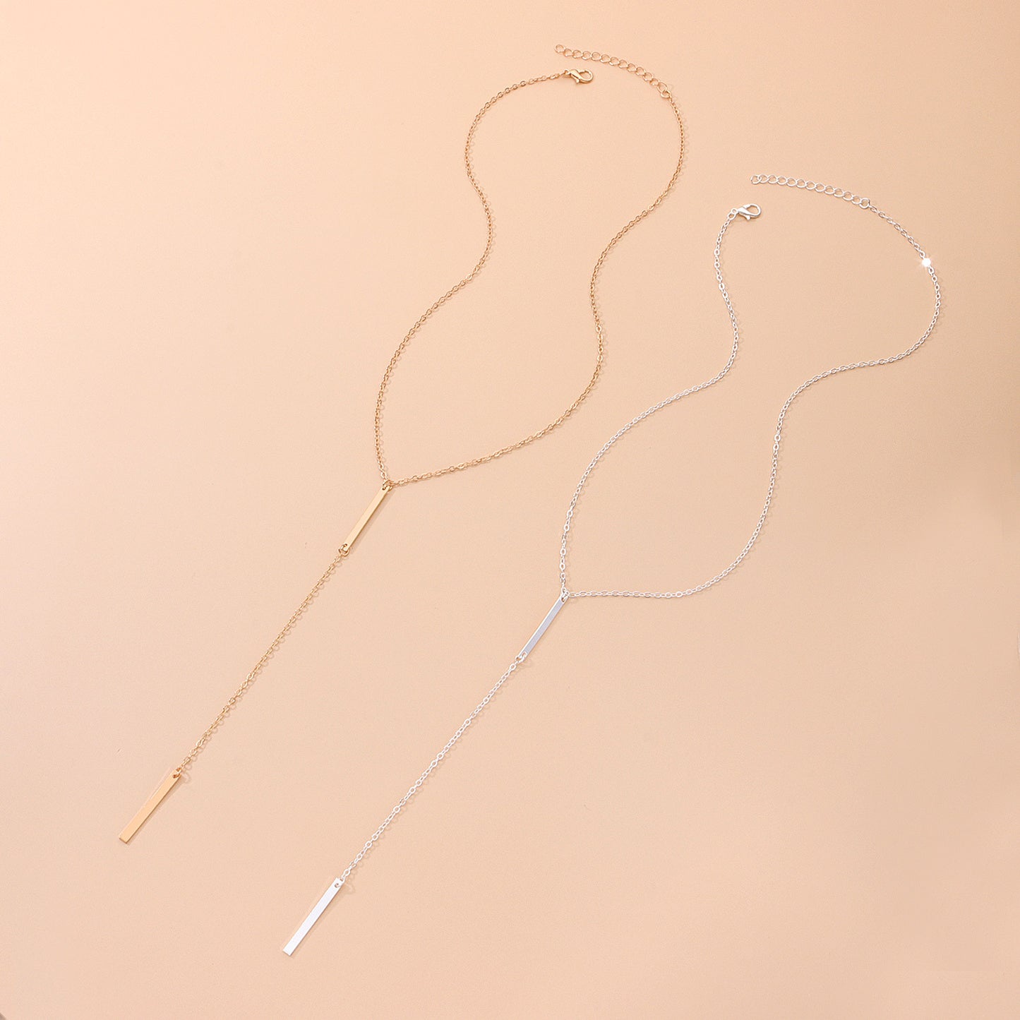 Minimalist Short Bar Necklace for Women Alloy Pendant Necklace with Regular Chain